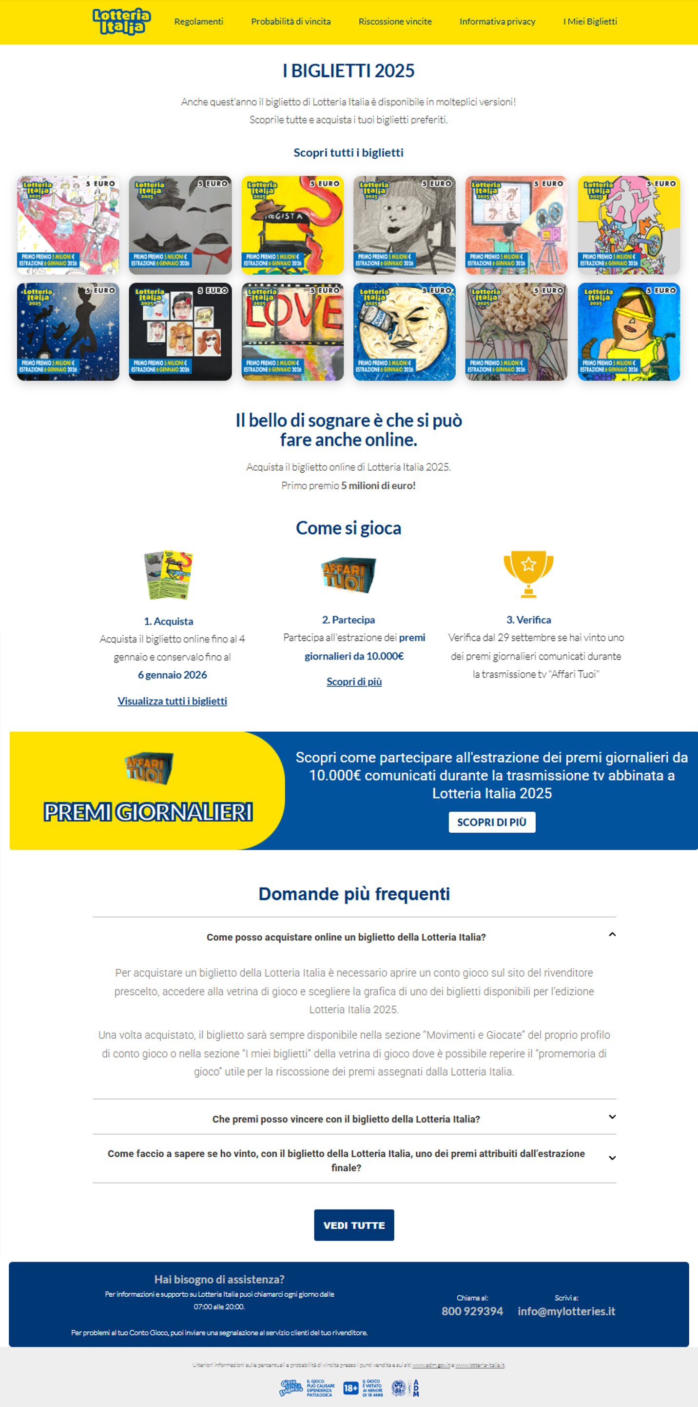Vetrina Web Lotteria Italia
